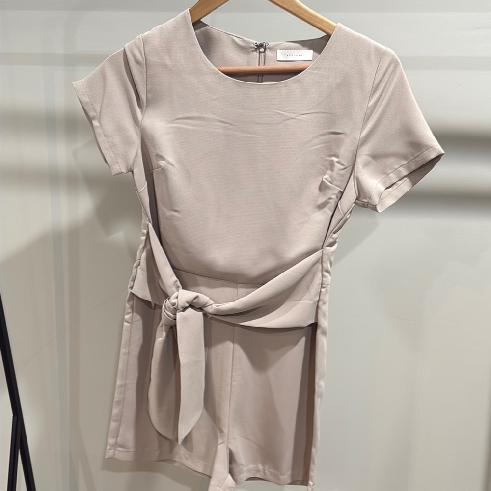 Tan Tie-Front romper
